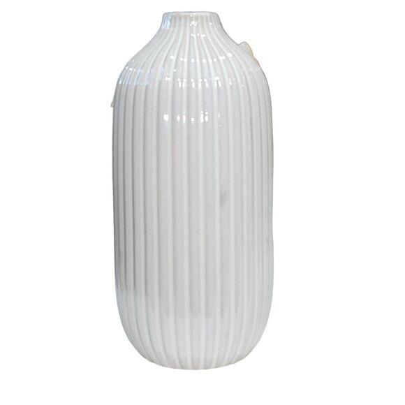 Flora Bunda Handcrafted By Artisans Ceramic Vase With Floral Appliqued 9.5" Tall - Picture 4 of 13